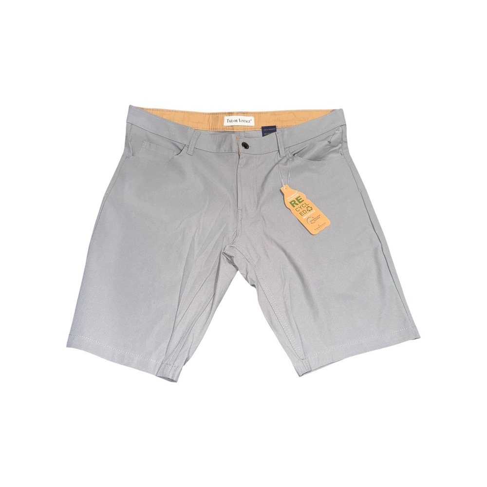 Tailor Vintage Men's Gray Performance Shorts Size 38 NWT Recycled